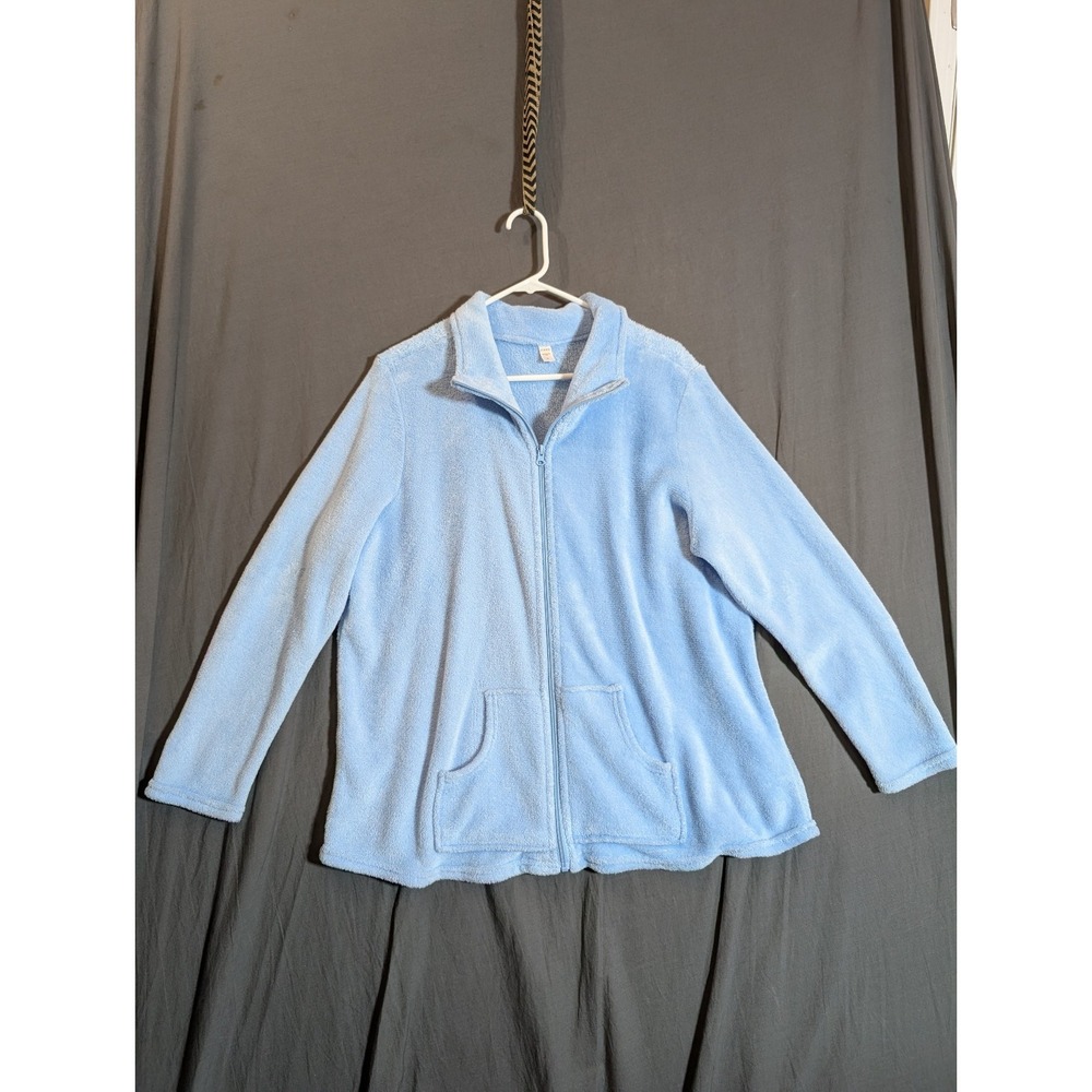 Pink. Teddy Sherpa Full Zip‎ Sweatshirt Fuzzy Baby Blue Jacket 2X